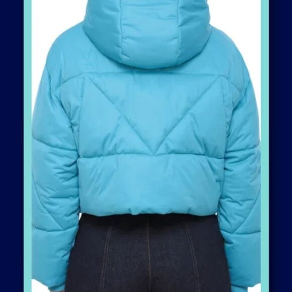 Avec Les Filles Cropped Hooded Puffer Coat 2XL - Picture 3 of 12